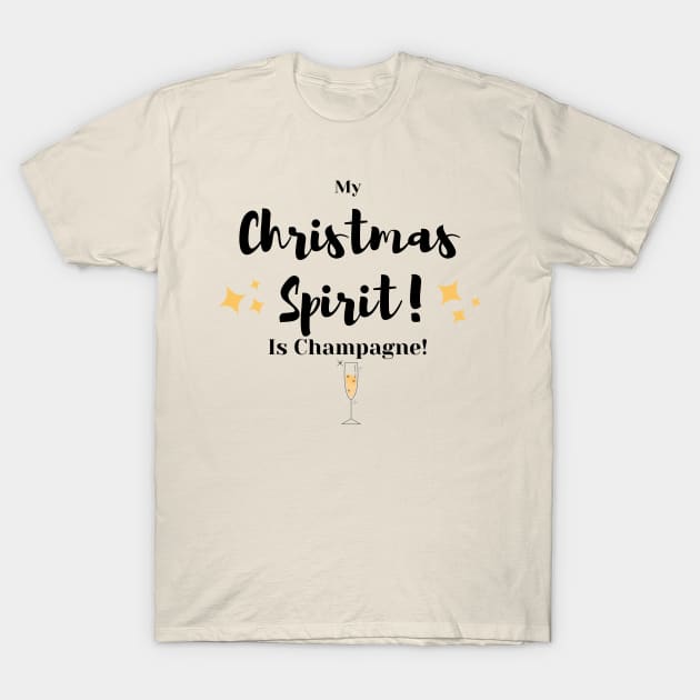 My Christmas Spirit is Champagne T-Shirt by Marius Andrei Munteanu